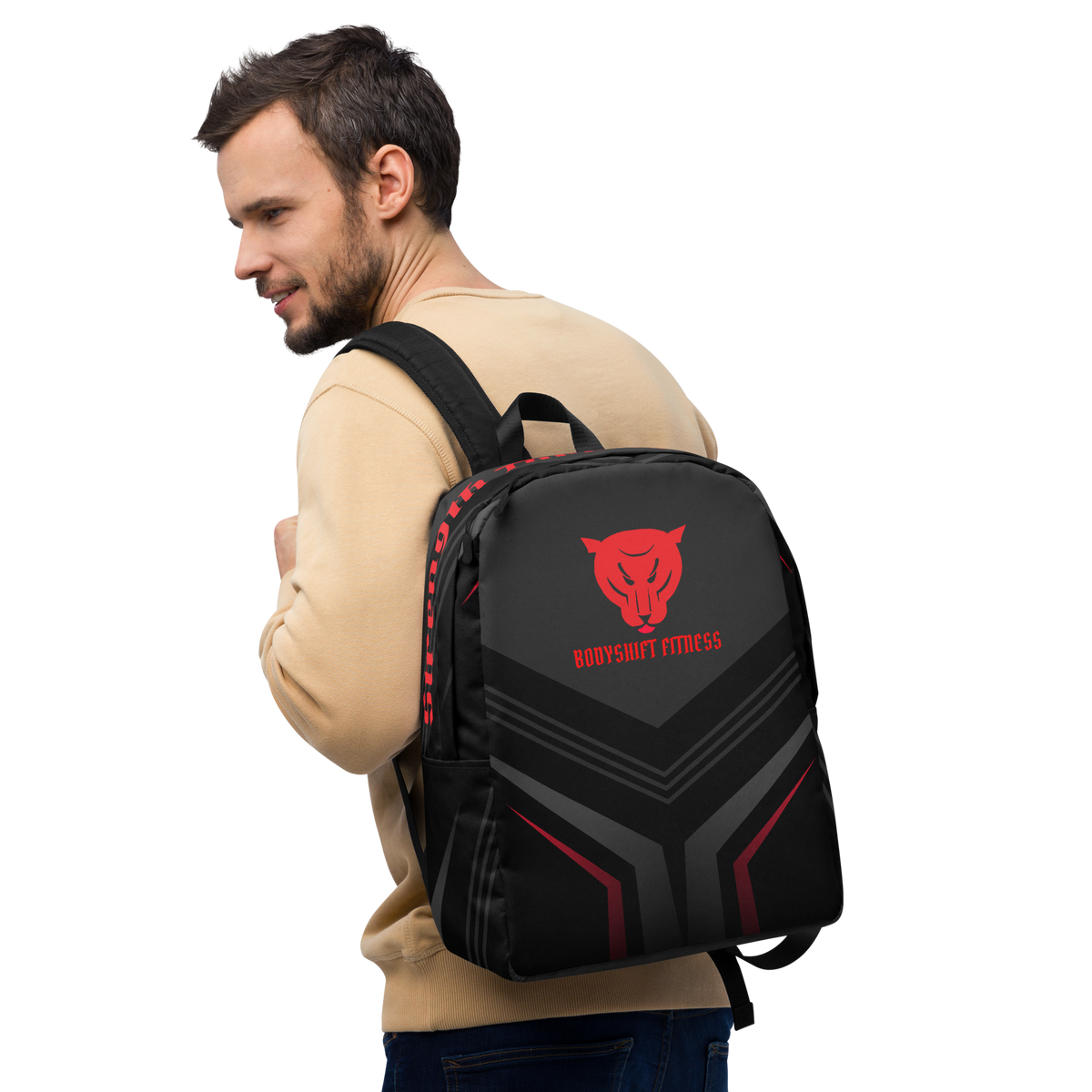 Bodyshift Strength Through Suffering Black Backpack